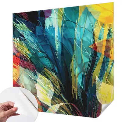 Papel mural con patrón decorativo con un motivo de hojas abstractas