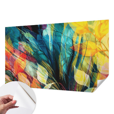 Papel mural con patrón decorativo Hojas abstractas