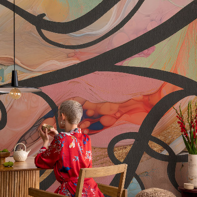 Mural de pared con estampado hermoso Movimiento colorido