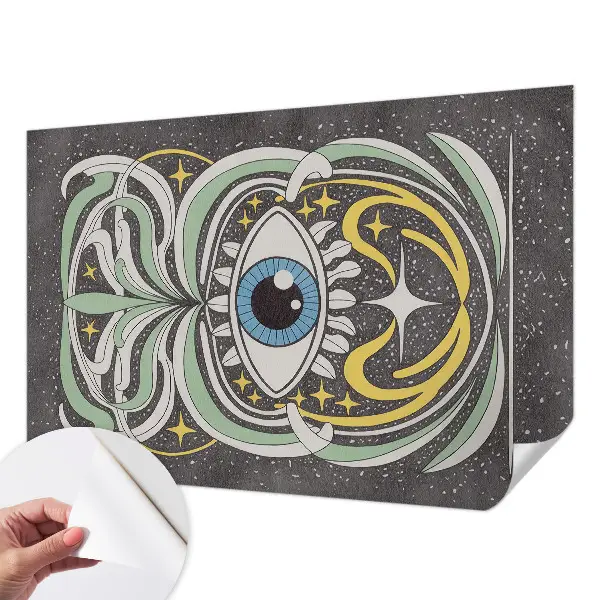 Fotomural decorativo para cabecero de cama con diseño de ojo simétrico