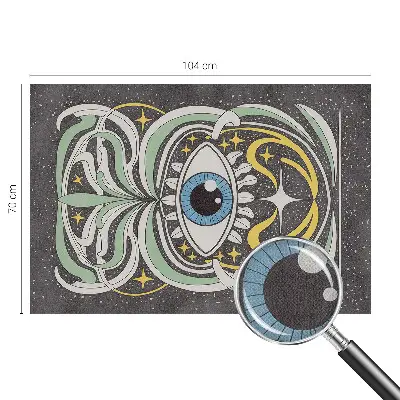 Fotomural decorativo para cabecero de cama con diseño de ojo simétrico