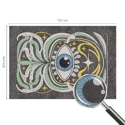Fotomural decorativo para cabecero de cama con diseño de ojo simétrico