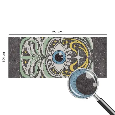 Fotomural decorativo para cabecero de cama con diseño de ojo simétrico