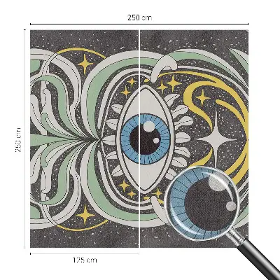 Fotomural decorativo para cabecero de cama con diseño de ojo simétrico