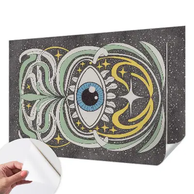 Fotomural decorativo para cabecero de cama con diseño de ojo simétrico