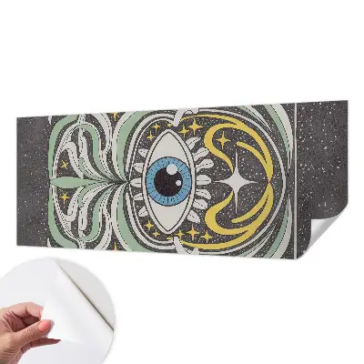 Fotomural decorativo para cabecero de cama con diseño de ojo simétrico