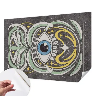 Fotomural decorativo para cabecero de cama con diseño de ojo simétrico