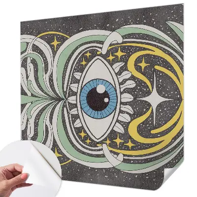 Fotomural decorativo para cabecero de cama con diseño de ojo simétrico