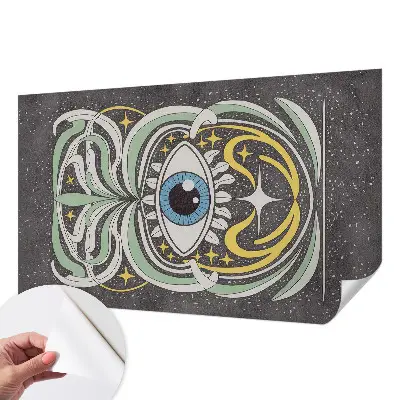 Fotomural decorativo para cabecero de cama con diseño de ojo simétrico