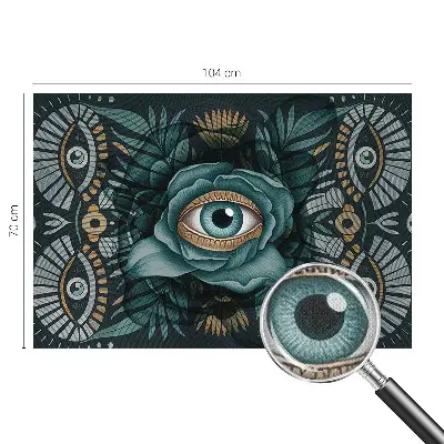 Papel mural con patrón decorativo con motivo ojo de flor
