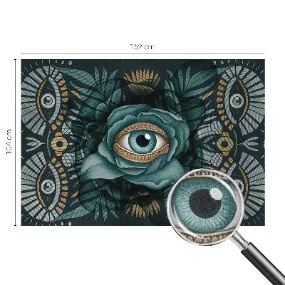 Papel mural con patrón decorativo con motivo ojo de flor