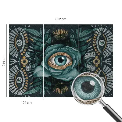 Papel mural con patrón decorativo con motivo ojo de flor