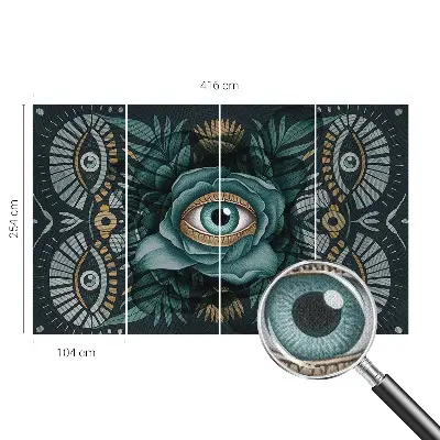 Papel mural con patrón decorativo con motivo ojo de flor