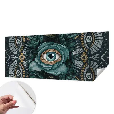 Papel mural con patrón decorativo con motivo ojo de flor