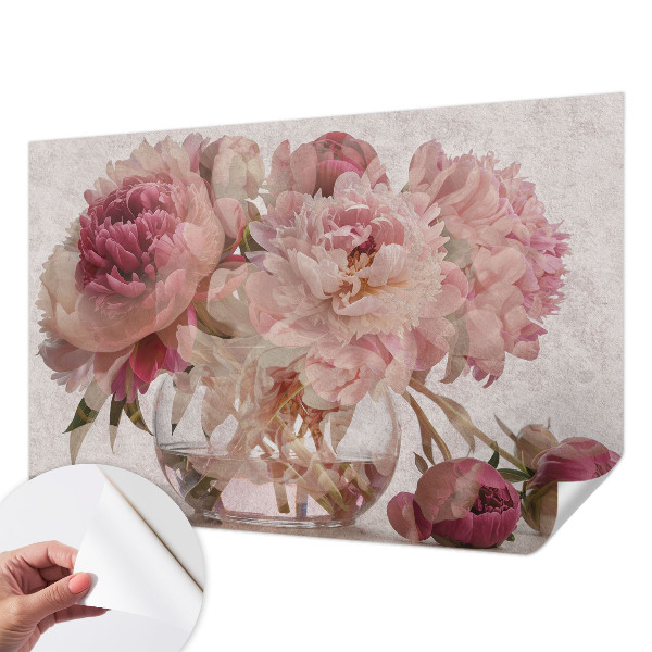 Mural de pared con estampado hermoso Encanto de peonía