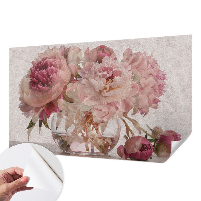 Mural de pared con estampado hermoso Encanto de peonía