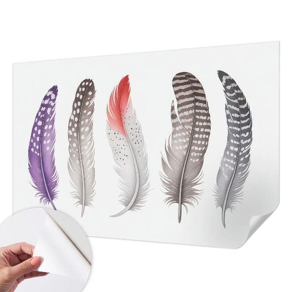 Papel mural texturado decorativo Plumas estampadas