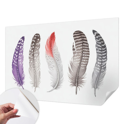 Papel mural texturado decorativo con estampado de plumas