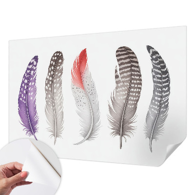 Papel mural texturado decorativo Plumas estampadas