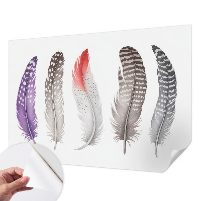 Papel mural texturado decorativo Plumas estampadas