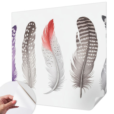 Papel mural texturado decorativo Plumas estampadas
