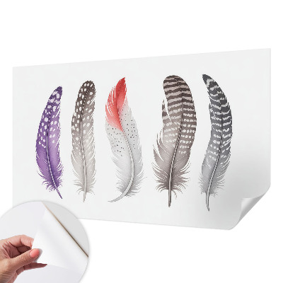 Papel mural texturado decorativo Plumas estampadas