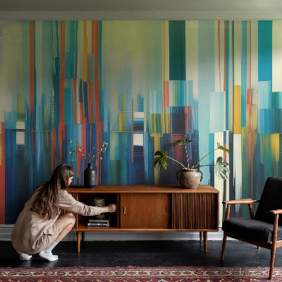 Fotomural decorativo para cabecero de cama rayas abstractas