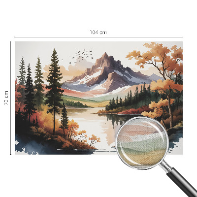 Mural de pared con estampado hermoso Otoño en la montaña