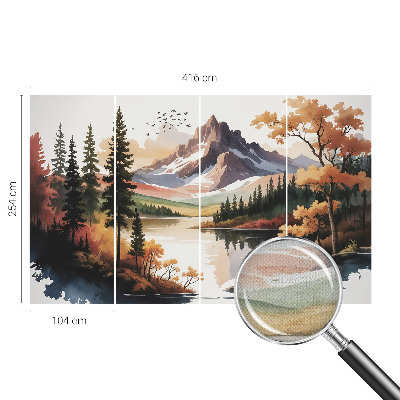 Mural de pared con estampado hermoso Otoño en la montaña