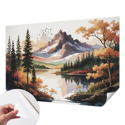 Mural de pared con estampado hermoso Otoño en la montaña