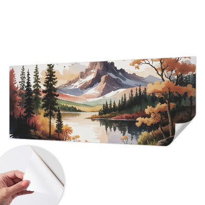 Mural de pared con estampado hermoso Otoño en la montaña