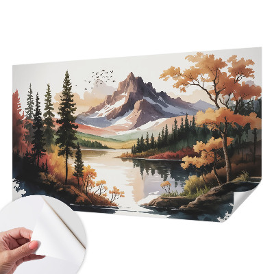 Mural de pared con estampado hermoso Otoño en la montaña