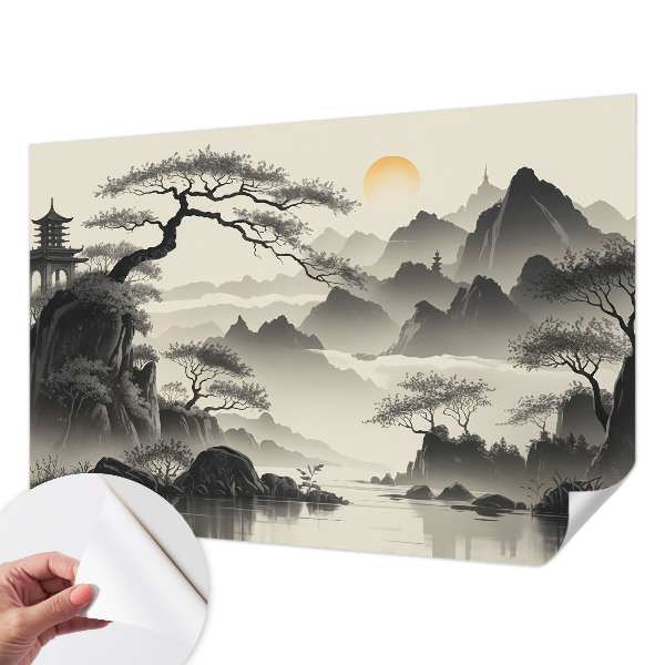 Papel mural texturado decorativo Paisaje oriental