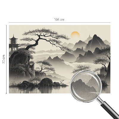 Papel mural texturado decorativo Paisaje oriental