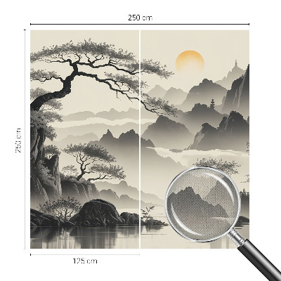 Papel mural texturado decorativo Paisaje oriental
