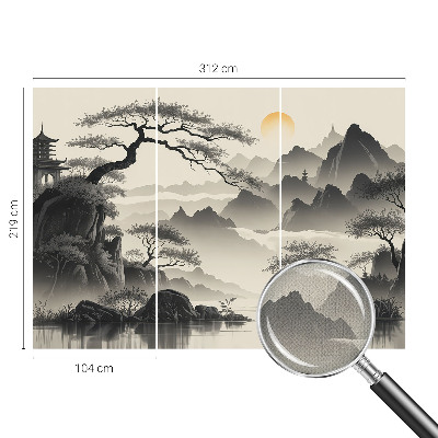 Papel mural texturado decorativo Paisaje oriental
