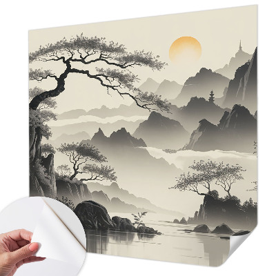 Papel mural texturado decorativo Paisaje oriental