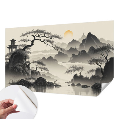 Papel mural texturado decorativo Paisaje oriental