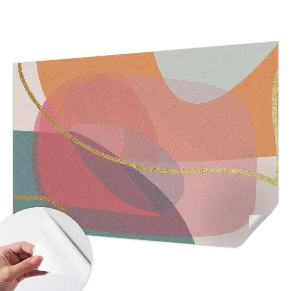 Papel mural texturado decorativo con motivos de formas coloridas