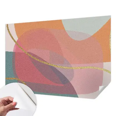 Papel mural texturado decorativo con motivos de formas coloridas