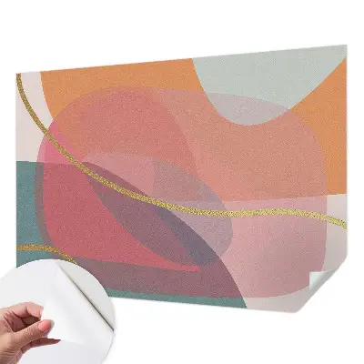 Papel mural texturado decorativo con motivos de formas coloridas