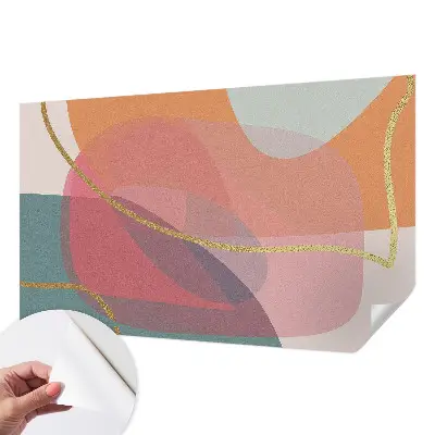 Papel mural texturado decorativo con motivos de formas coloridas