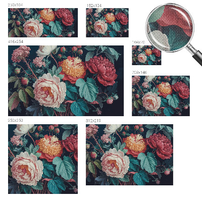 Papel mural con patrón decorativo Flores coloridas
