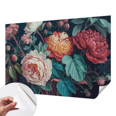 Papel mural con patrón decorativo Flores coloridas