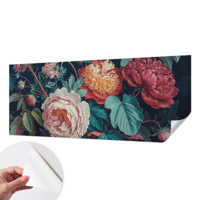 Papel mural con patrón decorativo Flores coloridas