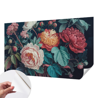 Papel mural con patrón decorativo Flores coloridas