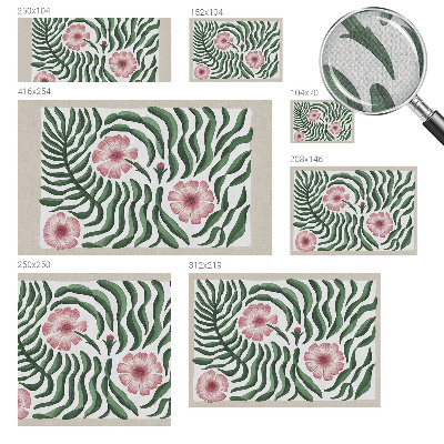 Fotomural decorativo para cabecero de cama Flores hojas