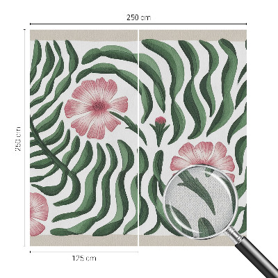 Fotomural decorativo para cabecero de cama Flores hojas