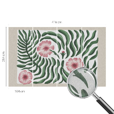 Fotomural decorativo para cabecero de cama Flores hojas