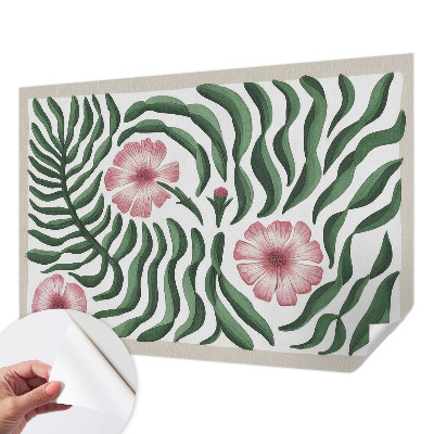Fotomural decorativo para cabecero de cama Flores hojas
